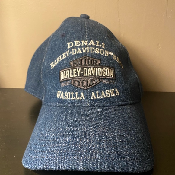 vintage Harley Davidson Denim Hat - Picture 2 of 4